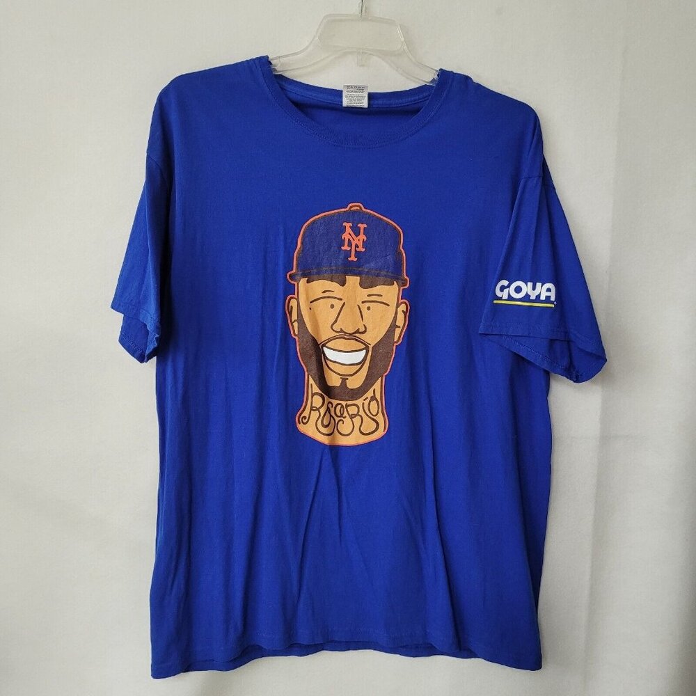 New York Mets Shirt Mens XL Blue Amed Rosario Goya Fruit Of The Loom Cotton‎ MLB